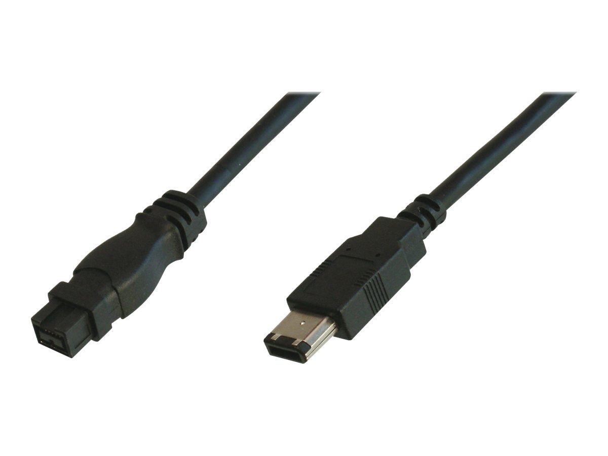 ASSMANN - IEEE 1394-Kabel - FireWire 800 (M) zu FireWire, 6-polig (M) - 1.8 m - geformt - Schwarz