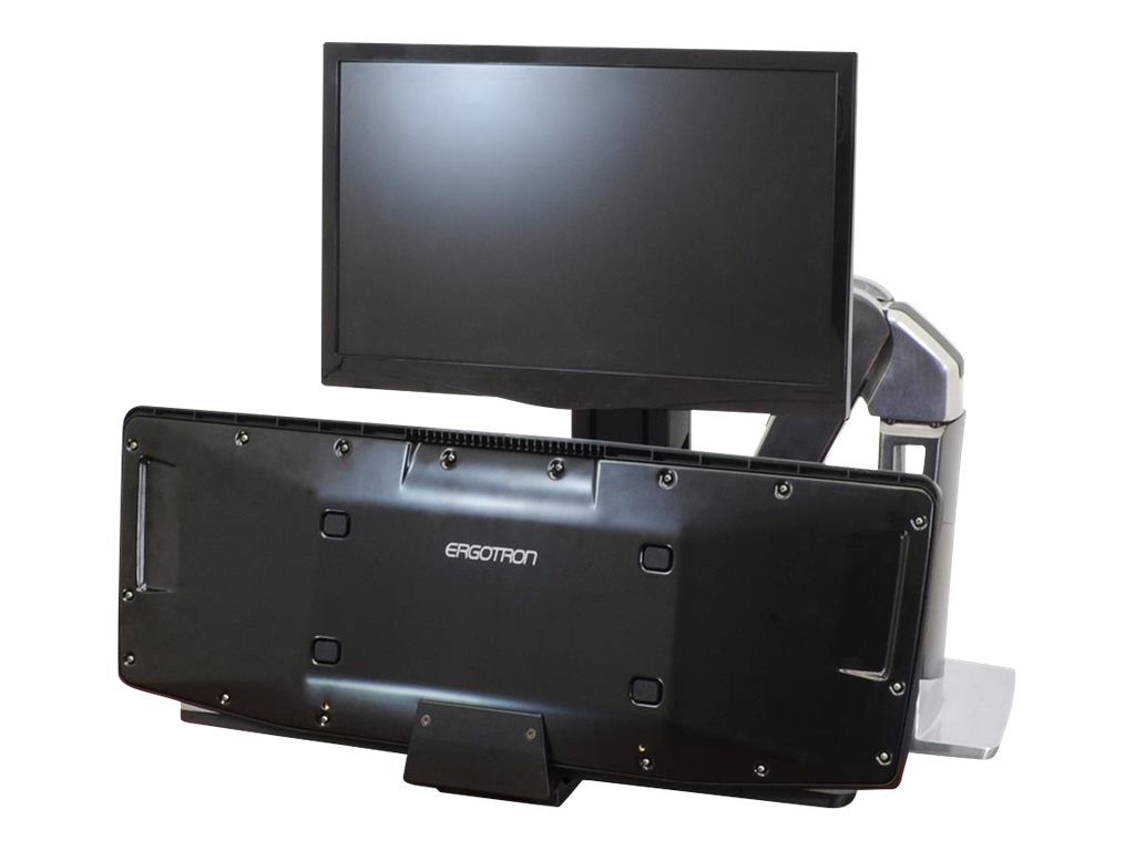 Ergotron WorkFit-A Single LD Workstation With Worksurface - Stehender Tischwandler - Schwarz, Polished Aluminum
