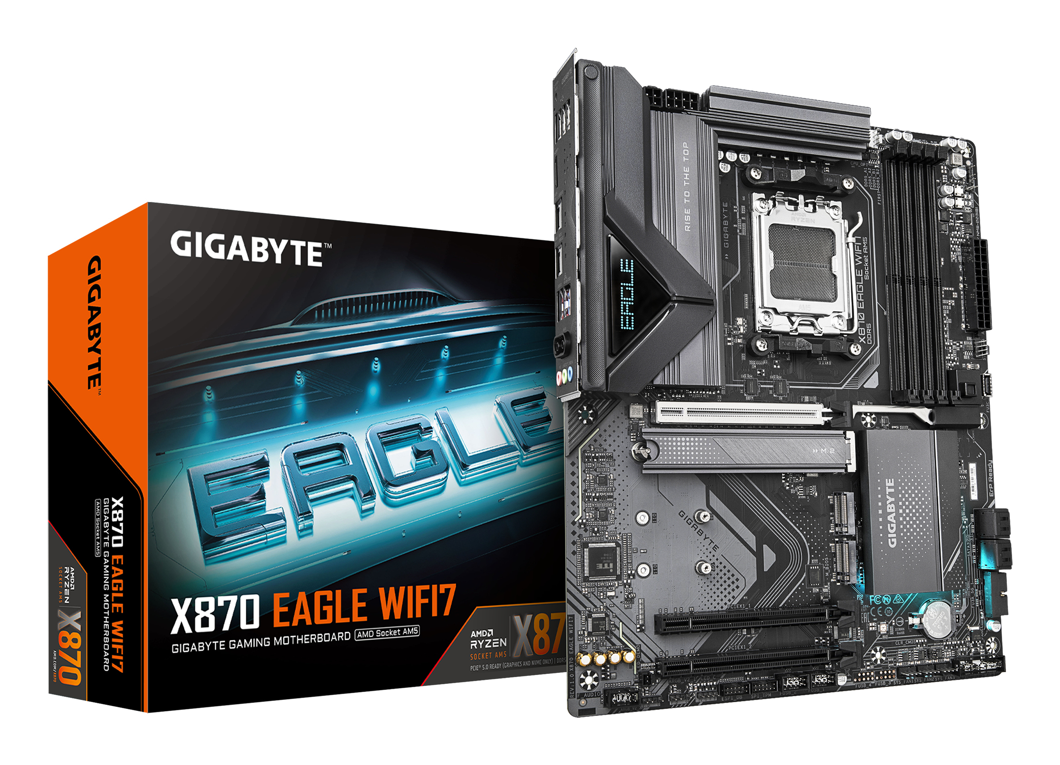 Gigabyte X870 EAGLE WIFI7 - Motherboard - ATX - Socket AM5 - AMD X870 Chipsatz - USB-C 3.2 Gen 2x2, USB4, USB 3.2 Gen 1, Ansicht 4