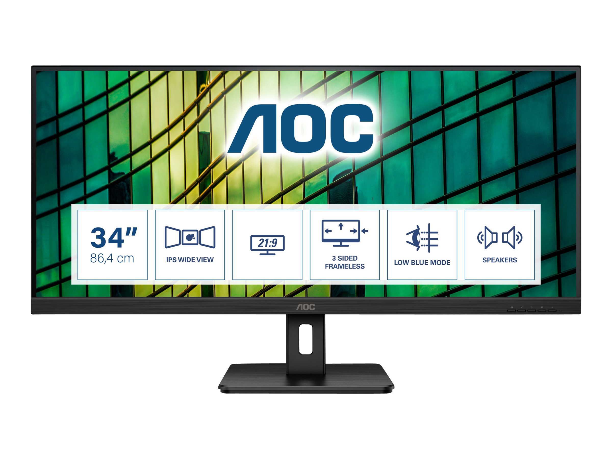 AOC Q34E2A - LED-Monitor - 86 cm (34") - 2560 x 1080 WFHD @ 75 Hz