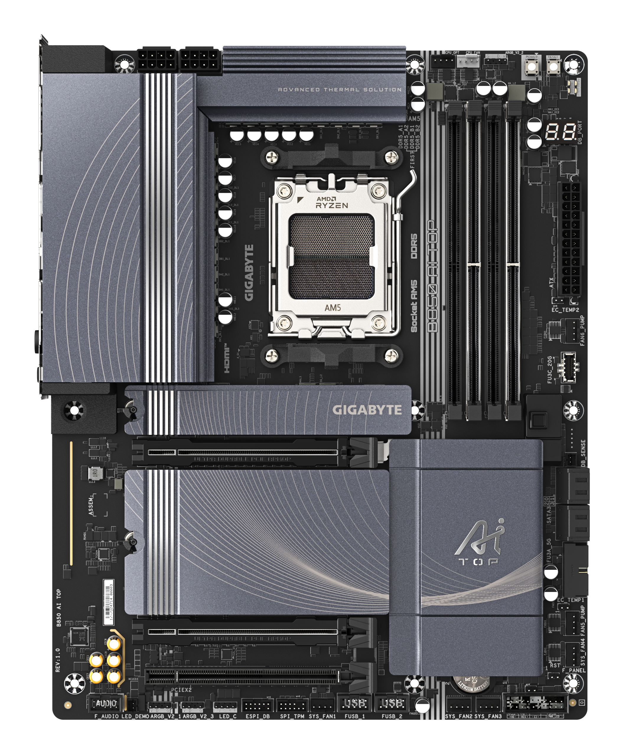 Gigabyte B850 AI TOP - Motherboard - ATX - Socket AM5 - AMD B850 Chipsatz, Ansicht 2