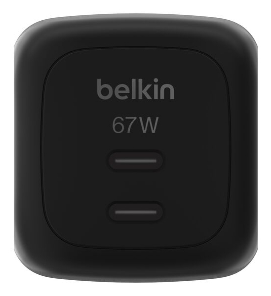 Belkin BoostCharge Pro - Netzteil - GaN - 67 Watt - Fast Charge, PD 3.1/PPS - 2 Ausgabeanschlussstellen (2 x USB-C) - Schwarz, Ansicht 2