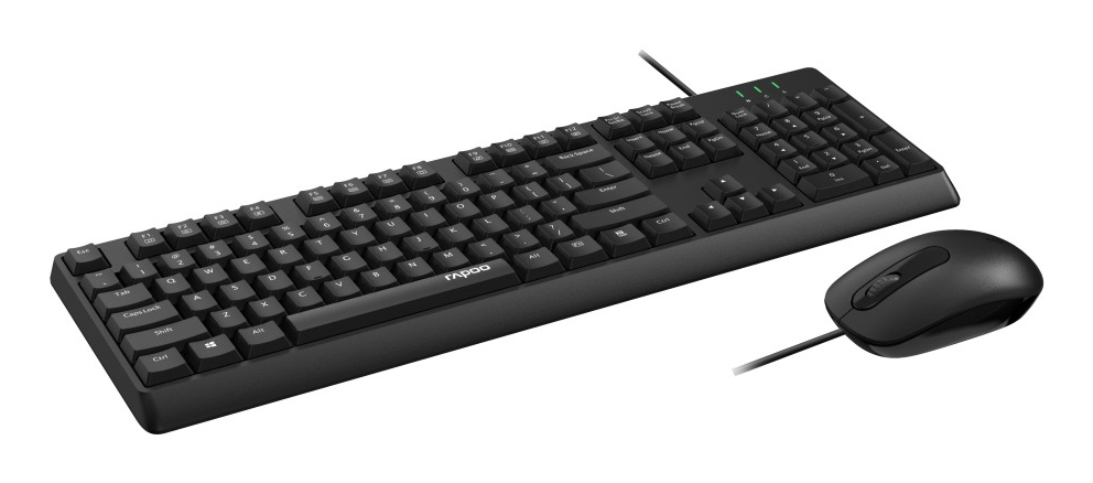 Rapoo Kabelgebundenes Kombo Set NX1500 Schwarz - TL: Deutsch, QWERTZ, Ansicht 4