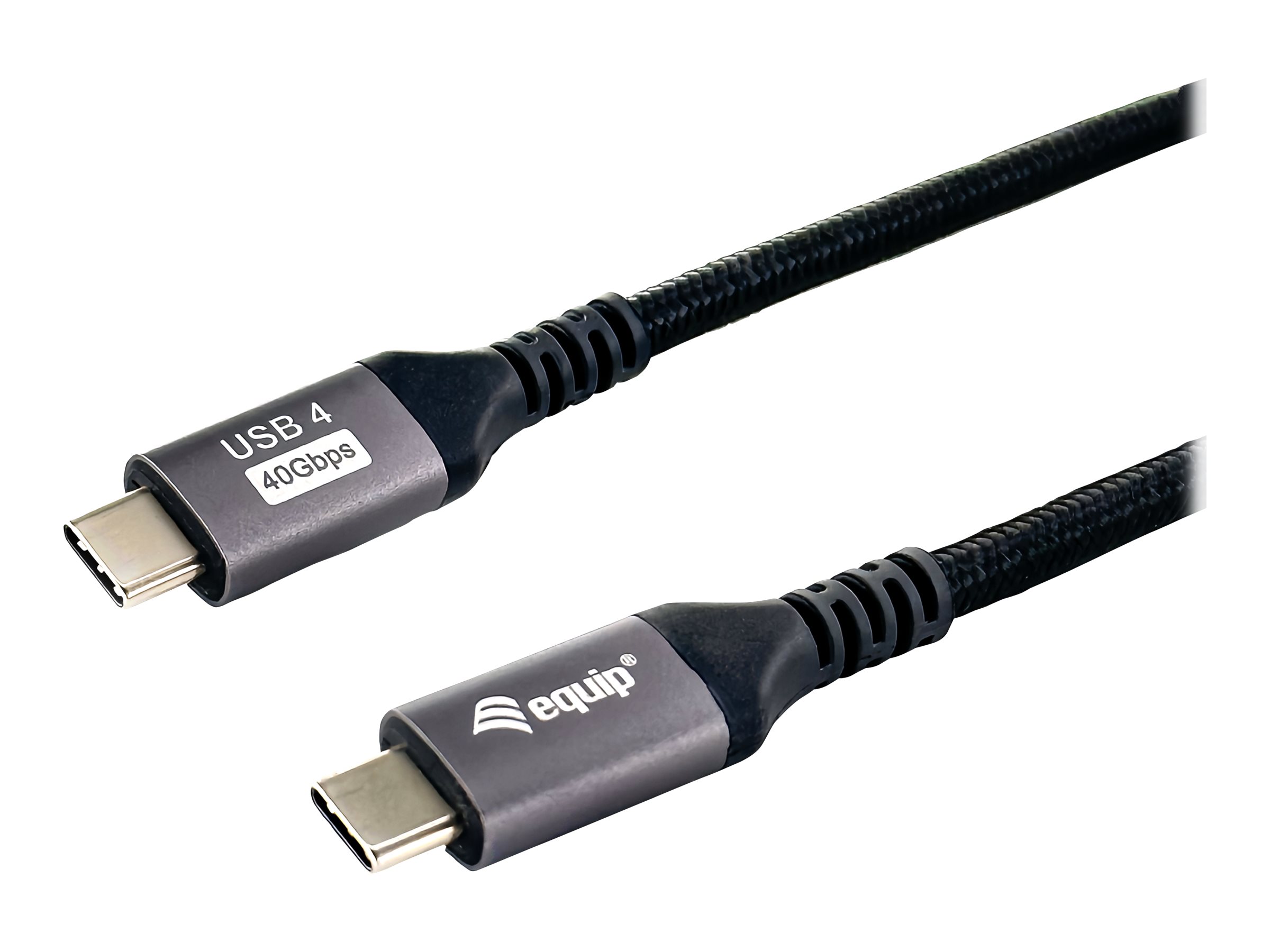 Equip USB-Kabel - USB-C (M) zu USB-C (M) - USB4 / Thunderbolt 3 / DisplayPort - 48 V - 5 A - 1.2 m - 8K60Hz Unterstützung, USB Power Delivery (240W)