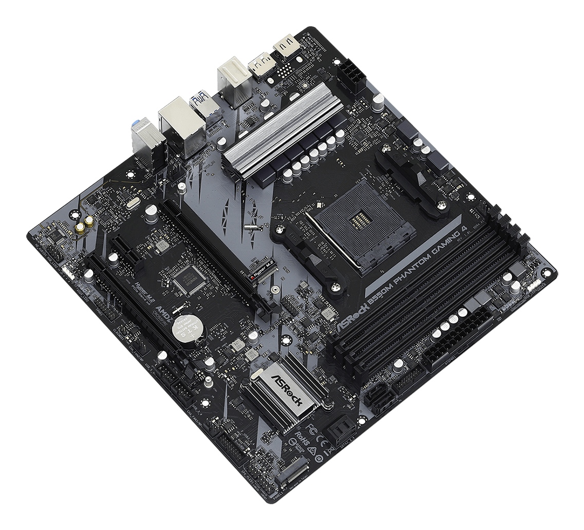 ASRock B550M Phantom Gaming 4 - Motherboard - micro ATX - Socket AM4 - AMD B550 Chipsatz, Ansicht 2