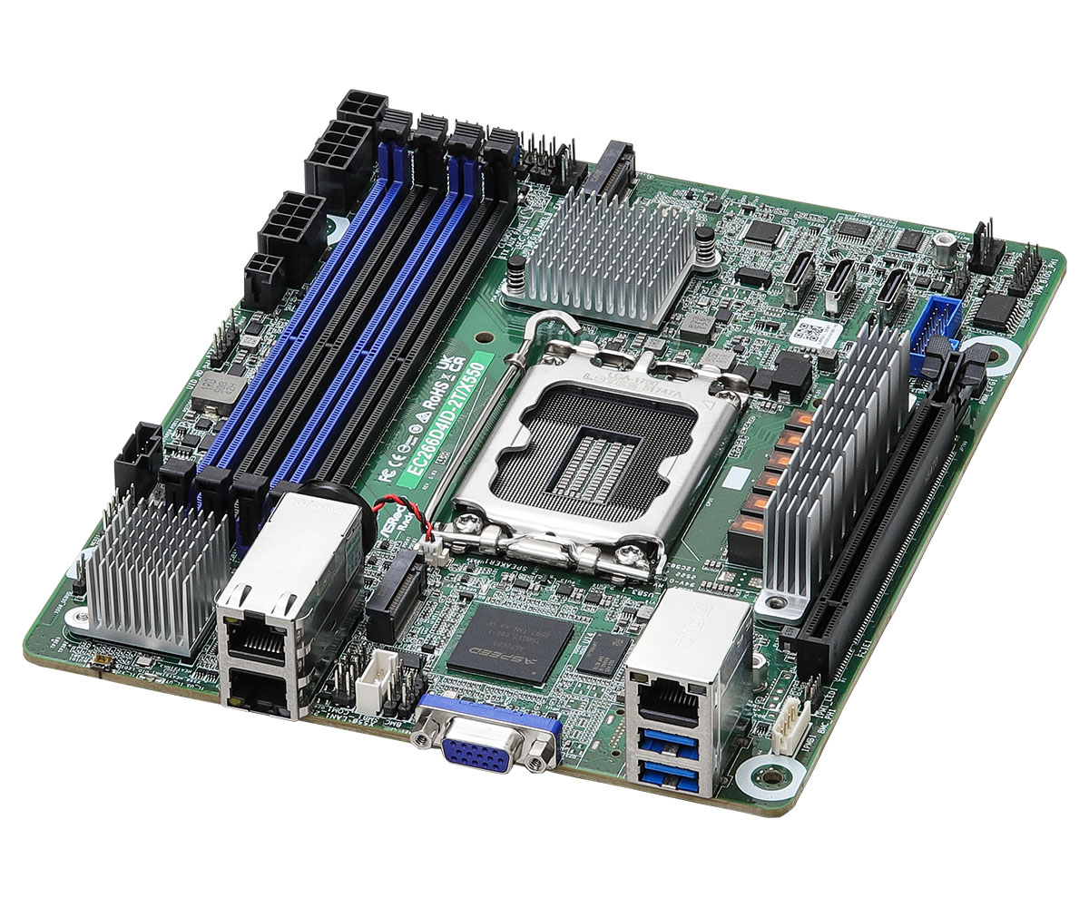 ASRock Rack EC266D4ID-2T/X550 - Motherboard - Mini-ITX - LGA1700-Sockel - C266 Chipsatz, Ansicht 2