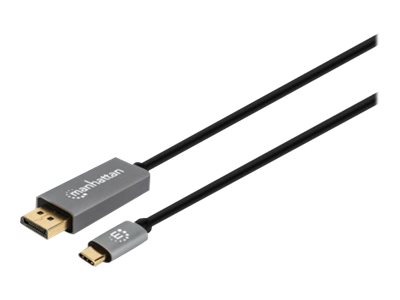 Manhattan USB-C to DisplayPort 1.4 Cable, 8K@60Hz, 3m, Male to Male, Black, Three Year Warranty, Polybag - USB/DisplayPort-Adapter - 24 pin USB-C (M)