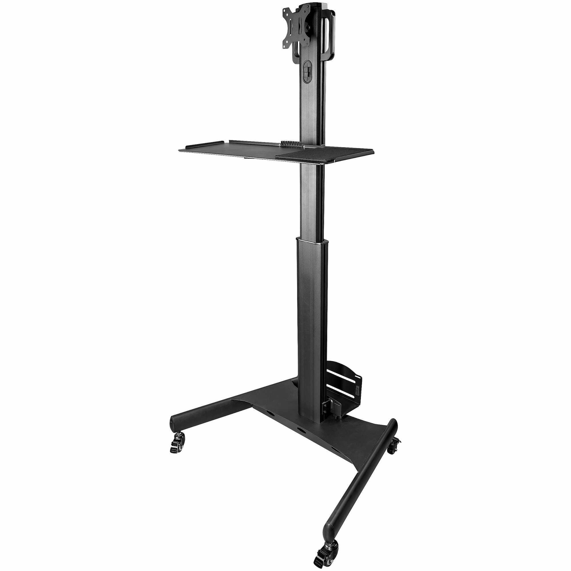 StarTech.com Computertisch mit Rollen und Monitorhalterung, CPU/PC-Halter, Tastaturablage, Ansicht 2