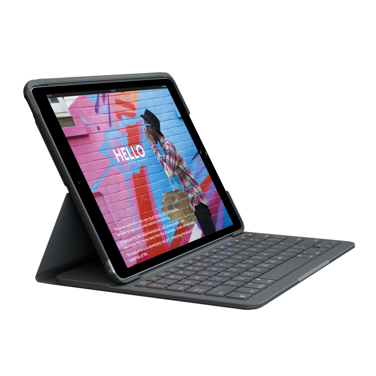 Logitech Slim Folio, QWERTY, Spanisch, 1,7 cm, 1,5 mm, Apple, iPad (7th gen)