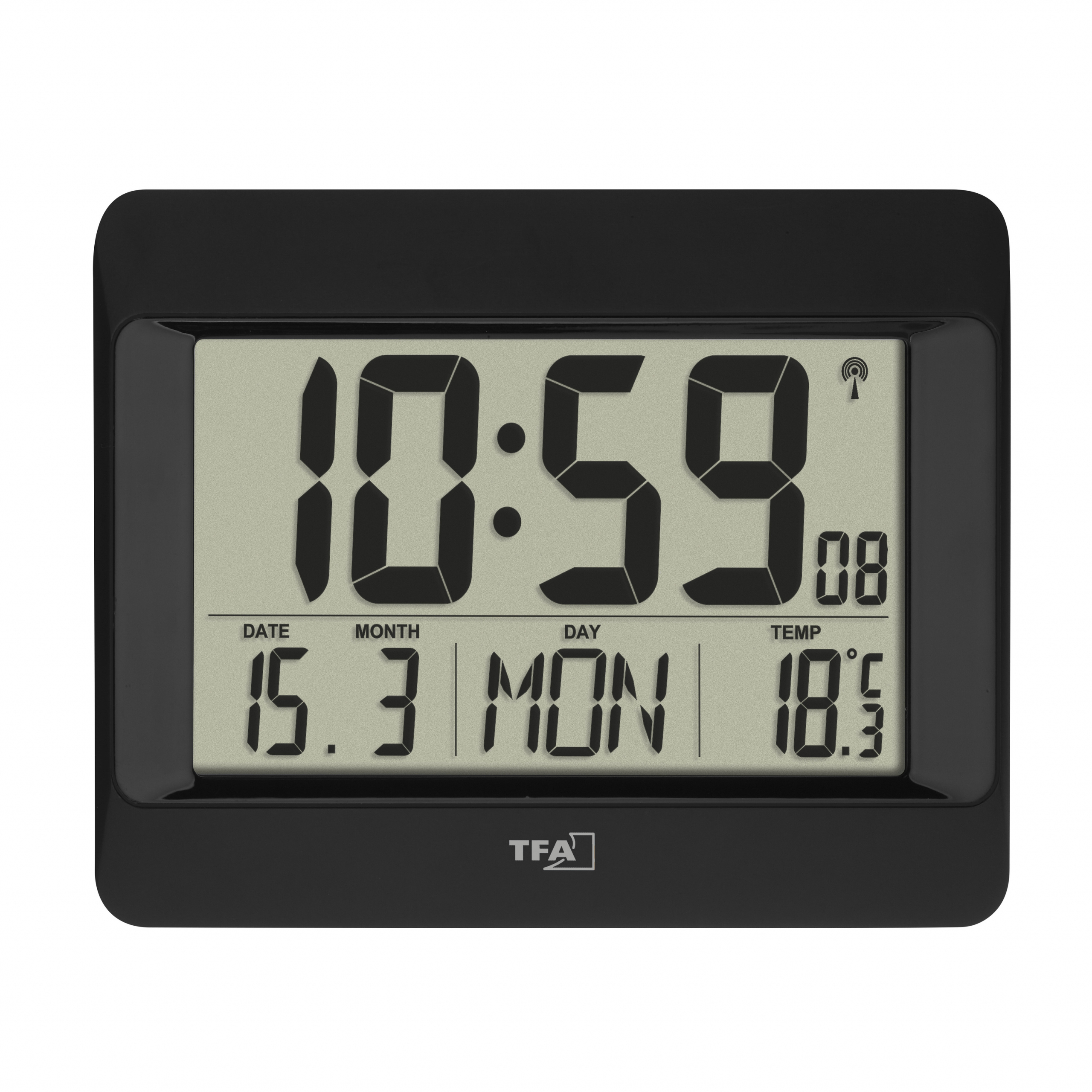 TFA 60.4519.01 - Digitaler Wecker - Rechteck - Schwarz - Kunststoff - 12/24 h - -10 - 50 °C, Ansicht 2