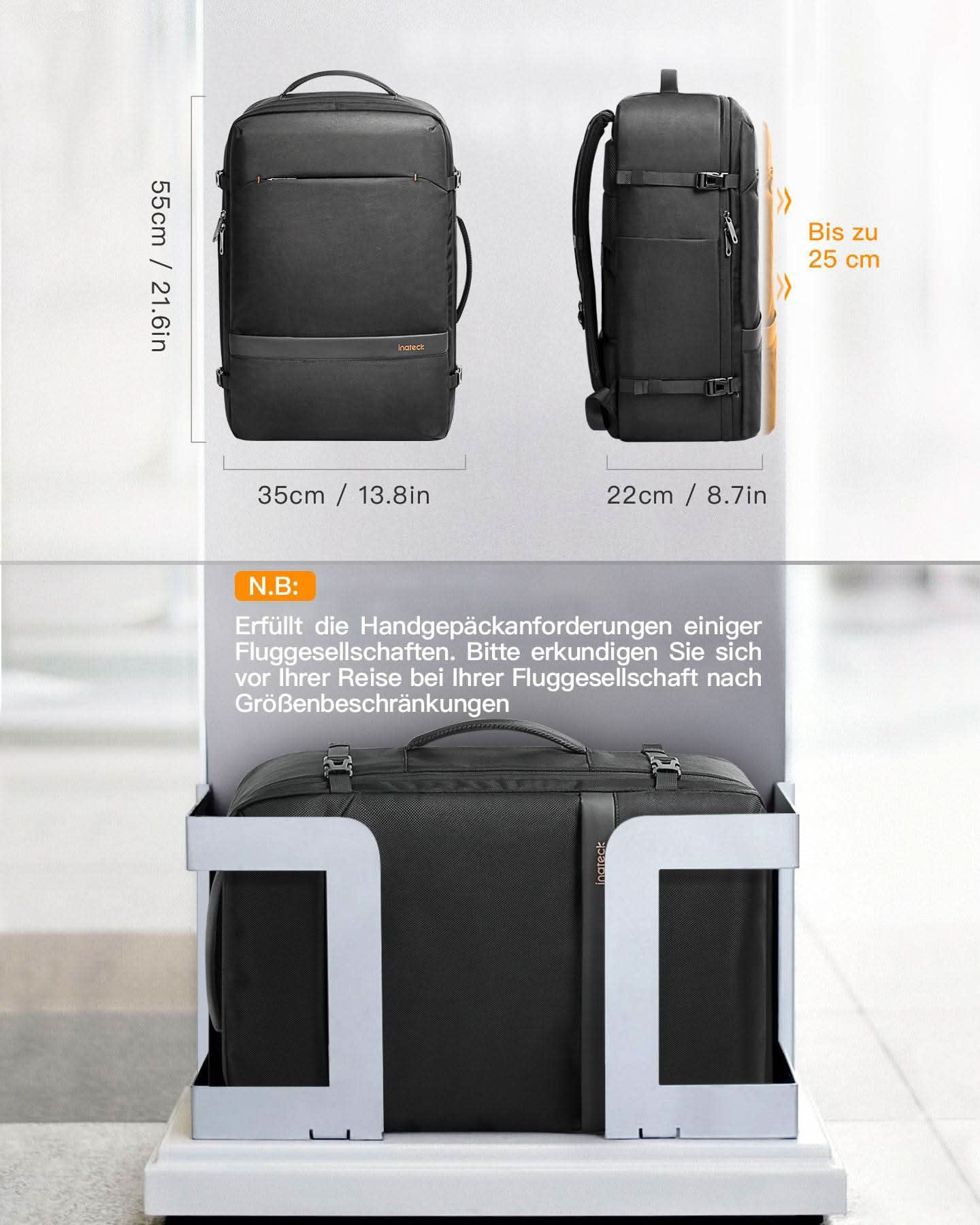 Inateck Notebook-Rucksack BP03005-13 black, Ansicht 4