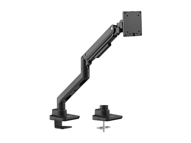 Equip Befestigungskit (Kabeldurchführungsklemme, Schrauben, Klemmhalterung, Tisch-Montagearm) - Gasfeder - für LCD-Display / Curved LCD-Display - schwerlast - Kunststoff, stainless steel, Aluminium - Schwarz - Bildschirmgröße: 43.2-124.5 cm (17"-49")