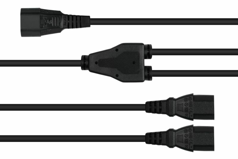 kabelmeister Y-Kaltgeräteverlängerung C20- 2xC13 schw. - Adapter - Strom/Netzteil, Ansicht 3
