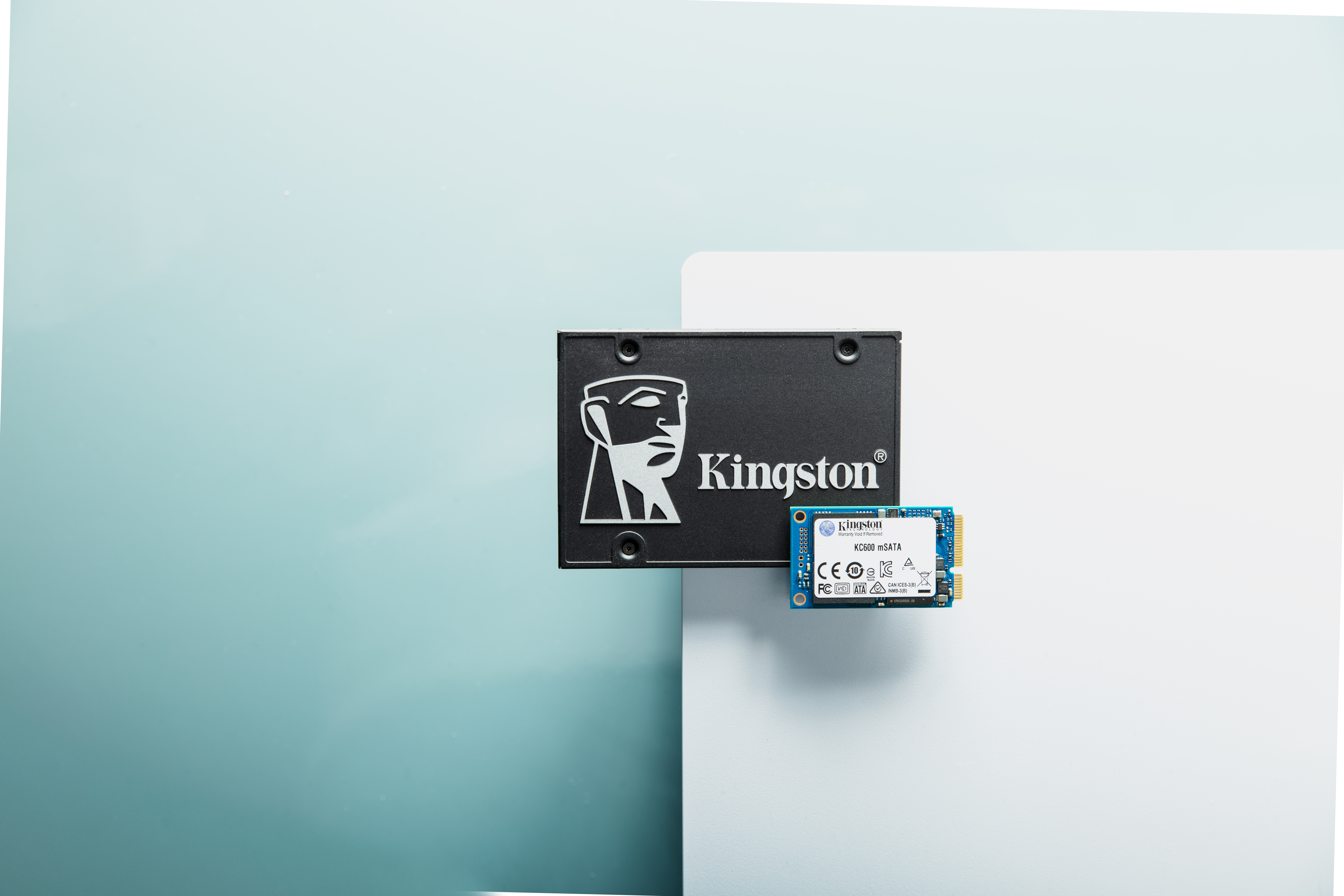 Kingston KC600 - SSD - verschlüsselt - 512 GB - intern - mSATA - SATA 6Gb/s - 256-Bit-AES - Self-Encrypting Drive (SED), Ansicht 2