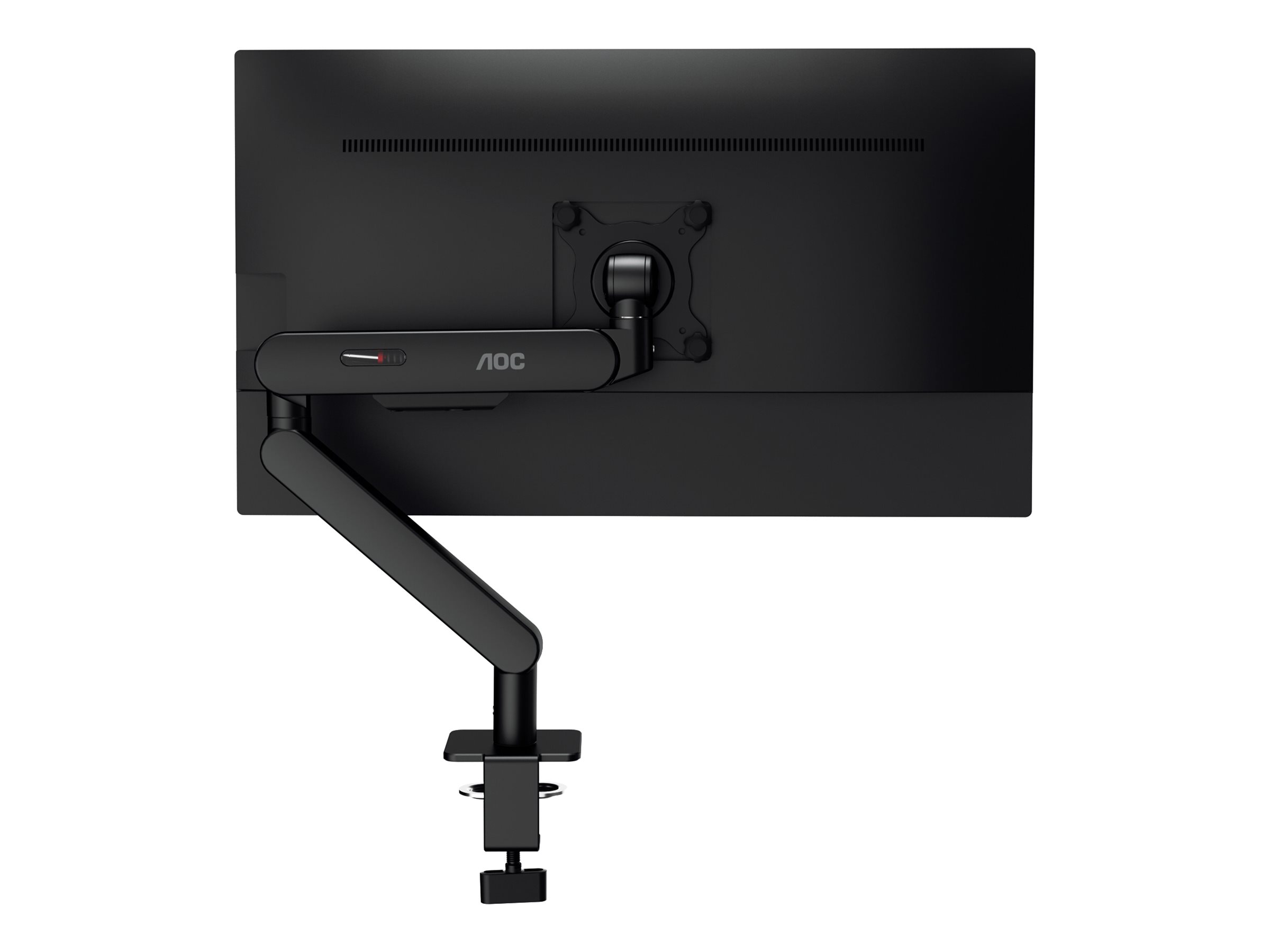 AOC AM400B - Befestigungskit (Monitorarm, Klemmmontagesockel, Tischplattenbohrung, Gasfeder) - einstellbarer Arm - für Flachbildschirm - Aluminiumlegierung - Schwarz - Bildschirmgröße: 43.18-86.36 cm (17"-34")