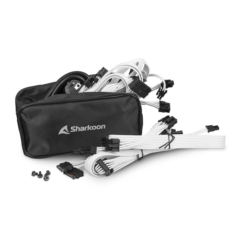 Sharkoon REBEL P30 Gold 1000W ATX3.0 weiss 1x 12VHPWR 4x PCIe Kabel-Management 1000, Ansicht 4