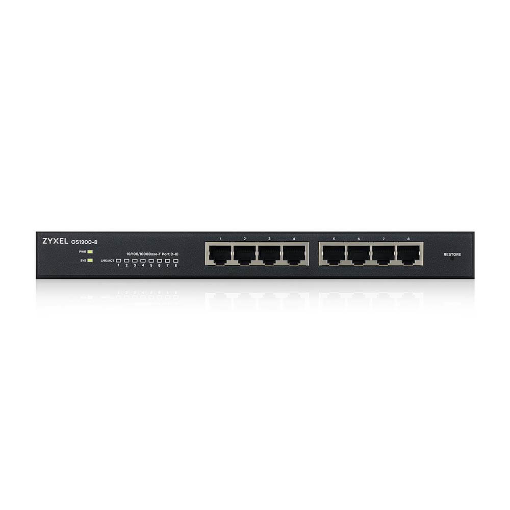 ZyXEL GS1900-8 - Managed - L2 - Gigabit Ethernet (10/100/1000) - Vollduplex - Rack-Einbau, Ansicht 4