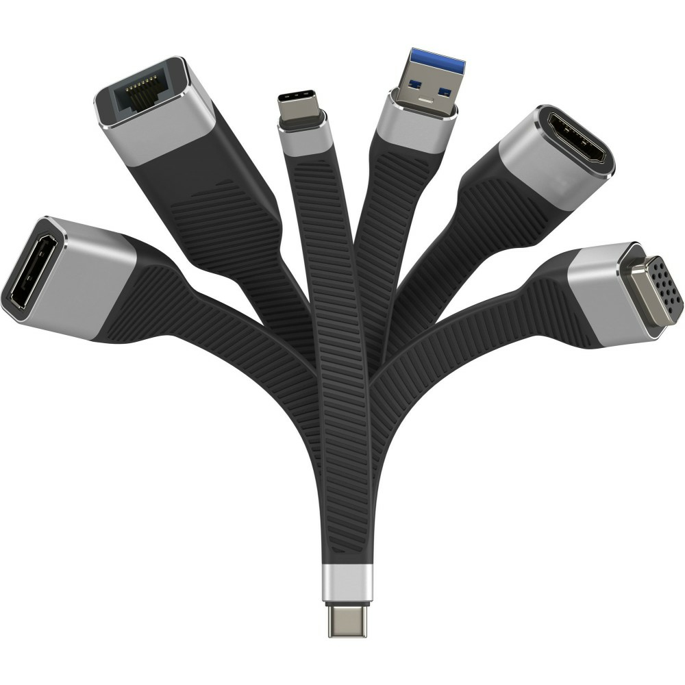 Techly USB-C Stecker auf RJ45-Buchse kurz flaches FPC Kabel, Ansicht 2