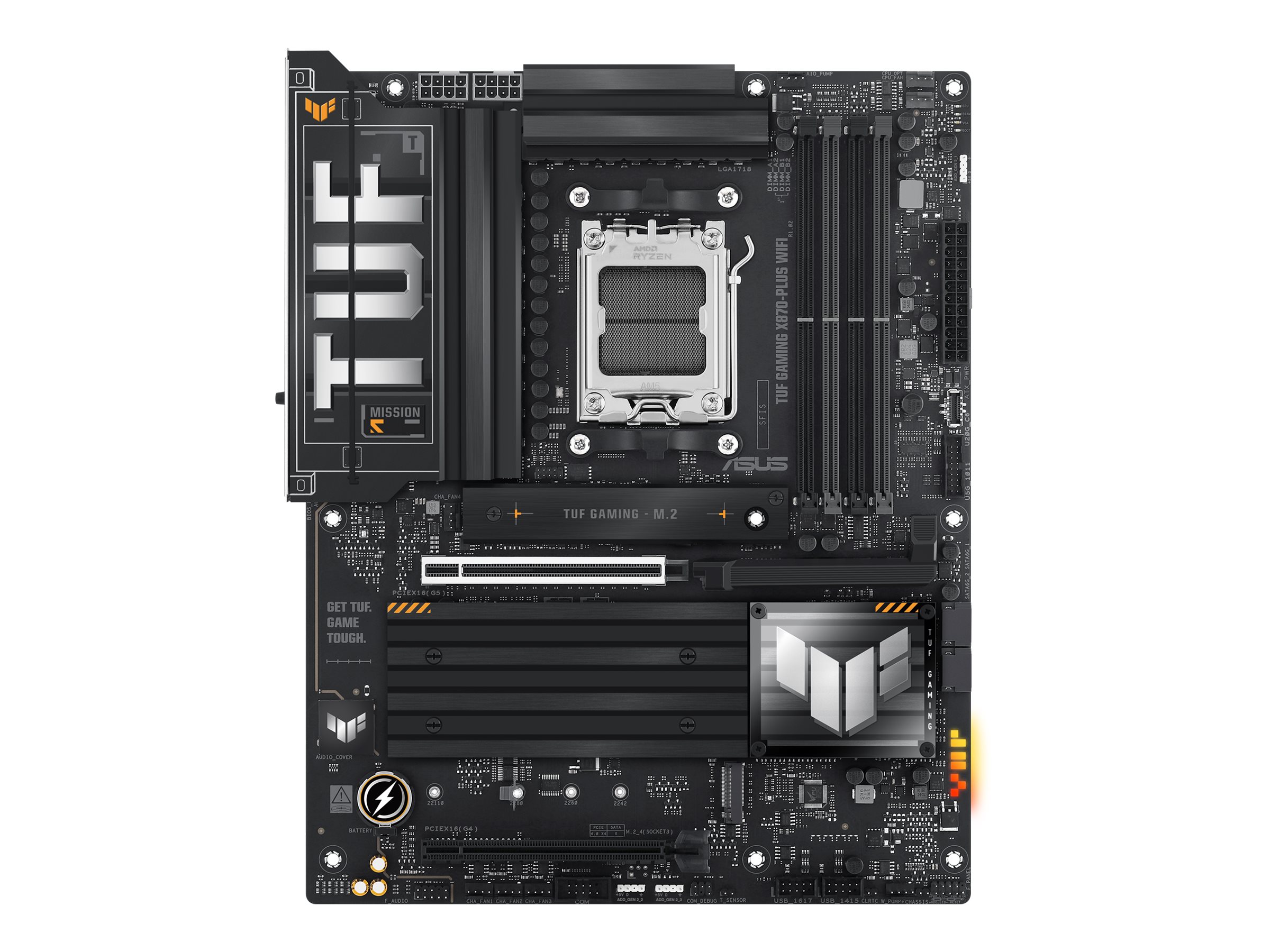 ASUS TUF GAMING X870-PLUS WIFI - Motherboard - ATX - Socket AM5 - AMD X870 Chipsatz - USB4, USB-C 3.2 Gen 2x2, USB 3.2 Gen 2, USB 3.2 Gen 1 - Wi-Fi 7, 2.5 Gigabit LAN, Bluetooth - Onboard-Grafik (CPU erforderlich)