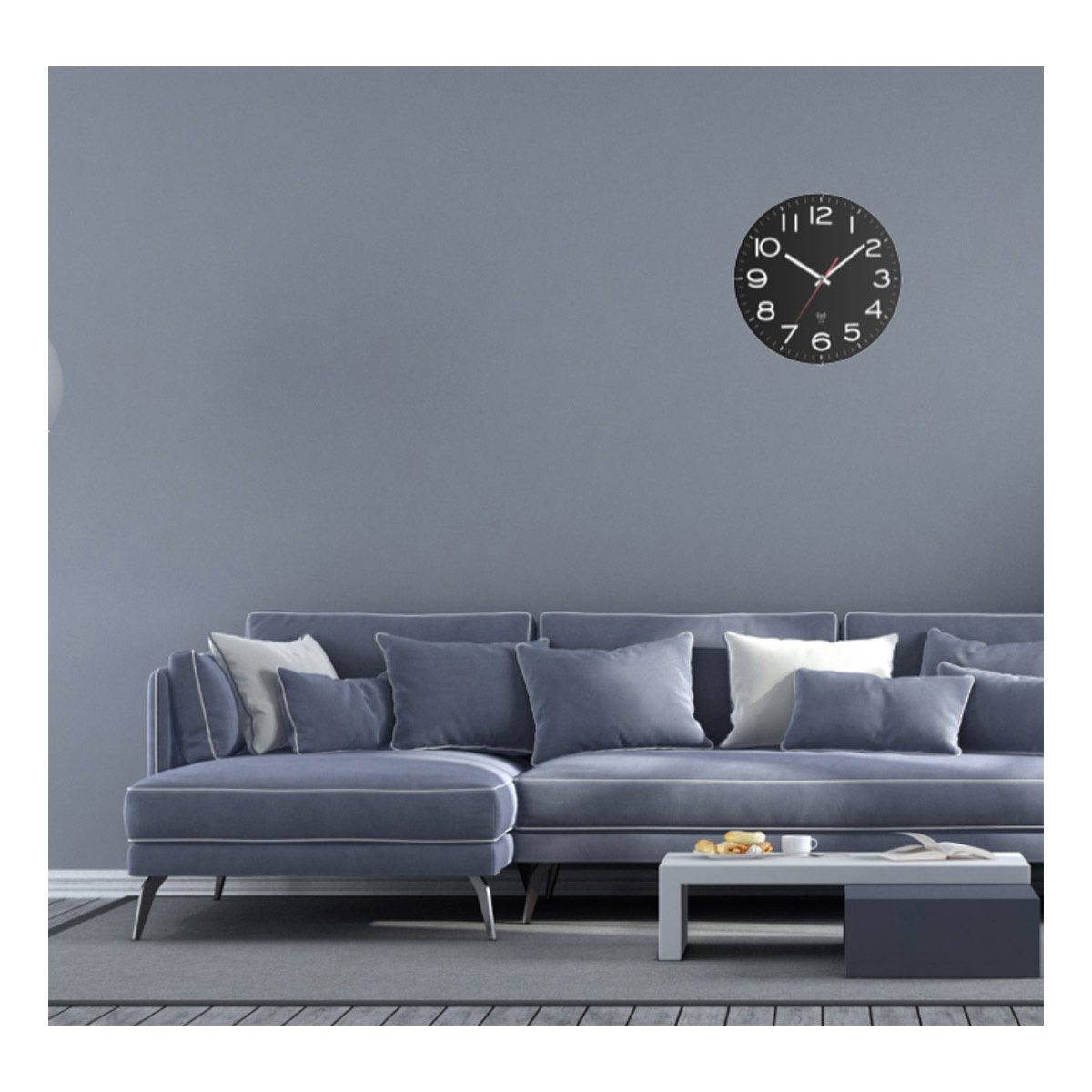 TFA Analoge Funk-Wanduhr - Wand - Rund - Schwarz - Kunststoff - Glas - AA, Ansicht 2