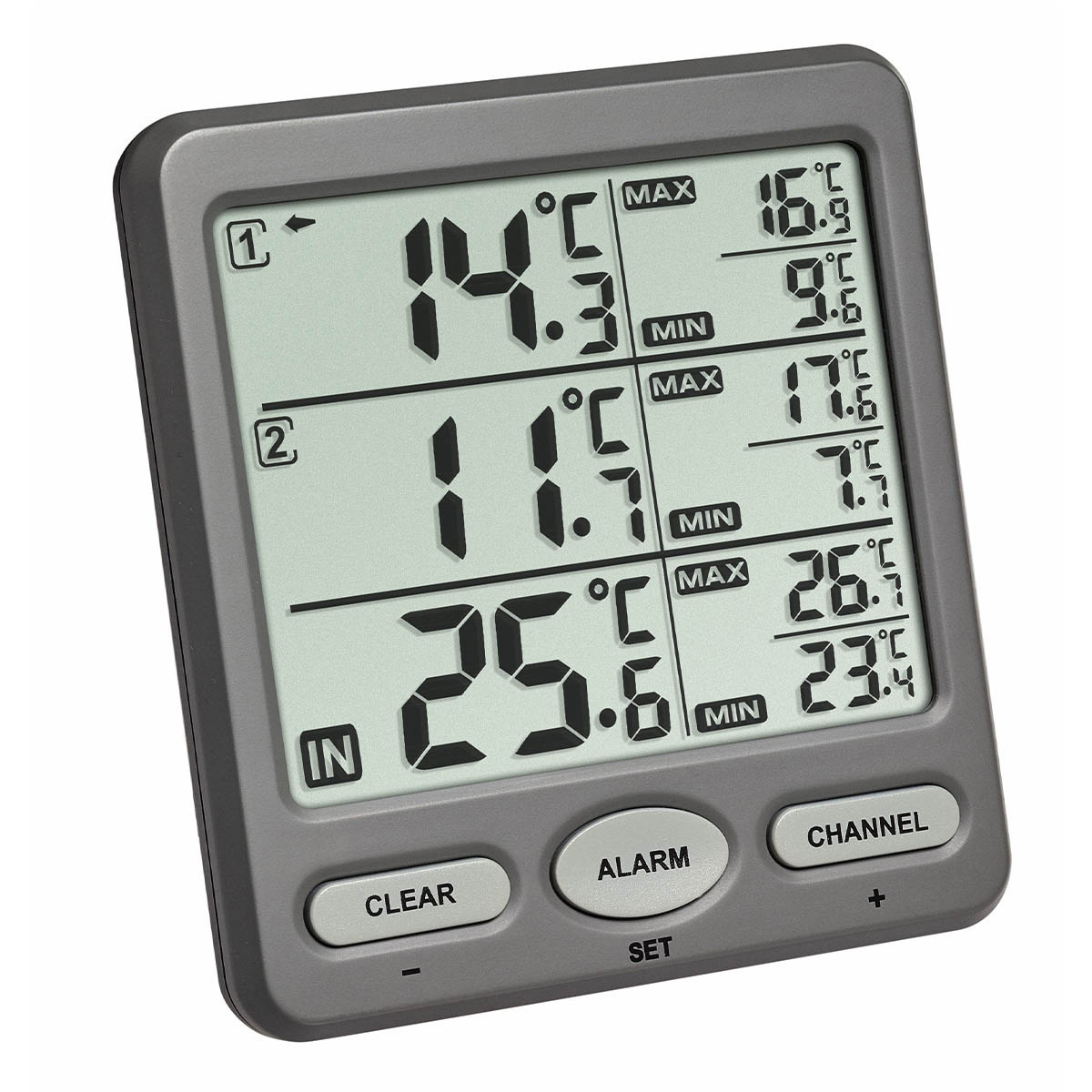 TFA Trio - Thermometer - digital - Grau, Ansicht 2