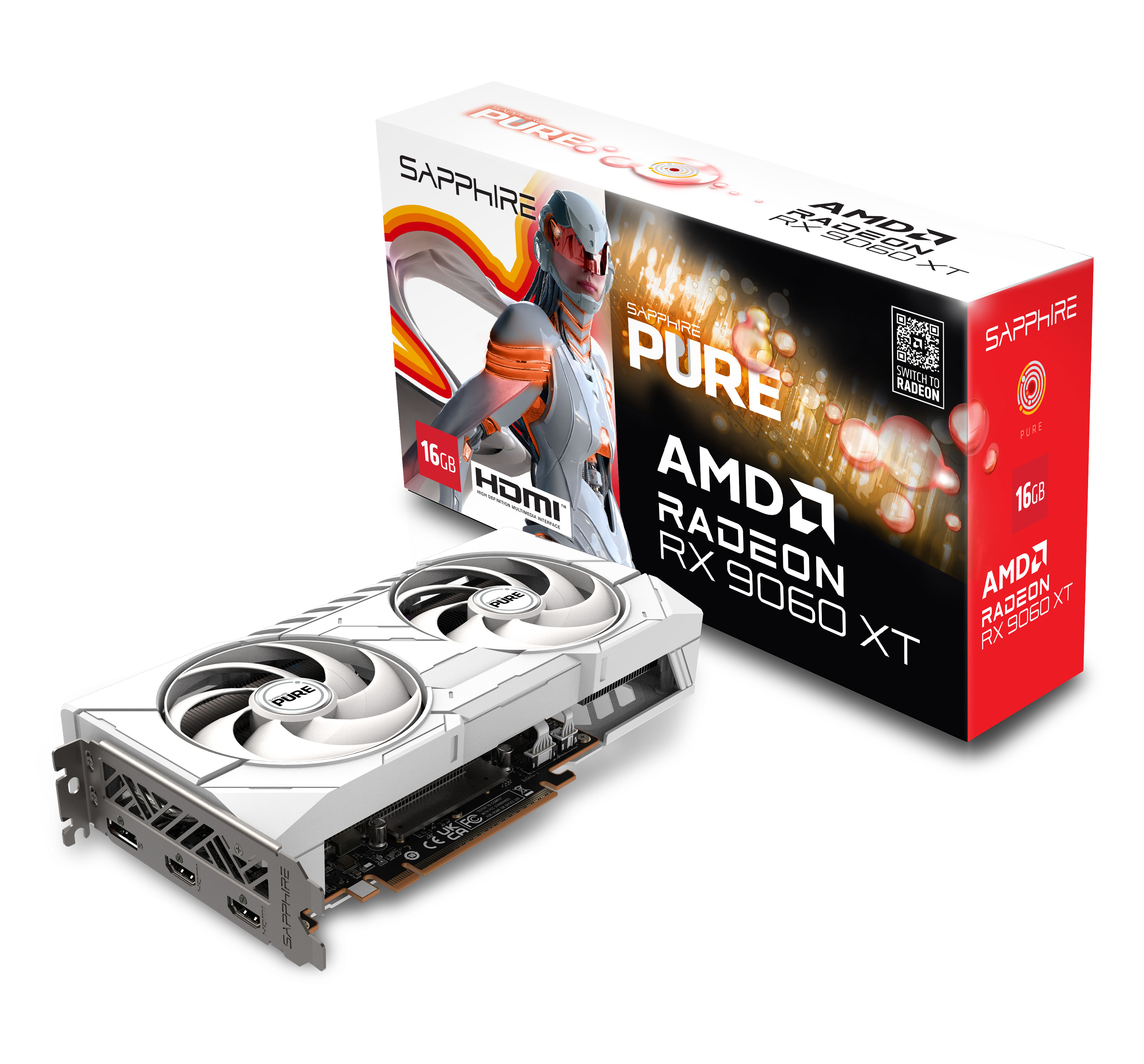 Sapphire Pure RX 9060 XT - Grafikkarten - Radeon RX 9060 XT, Ansicht 3