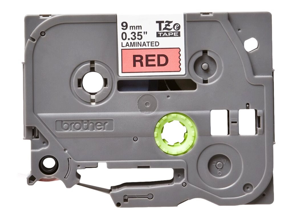 Brother TZe-421 - Standard-Klebstoff - schwarz auf rot - Rolle (0,9 cm x 8 m), Ansicht 4