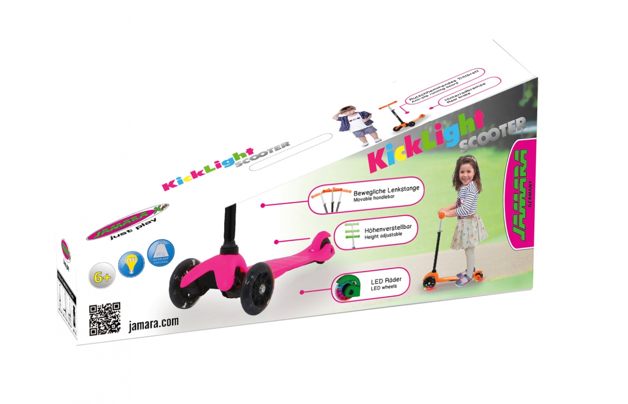 JAMARA KickLight Scooter pink - Kinder - Dreiradroller - Weiblich - Asphalt - 50 kg - 3 Rad/Räder, Ansicht 2