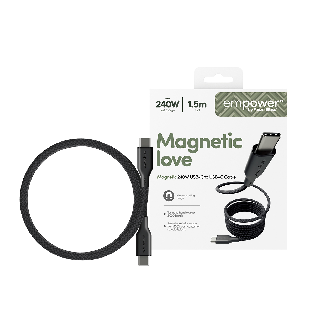 PanzerGlass empower by Magnetic 240W USB-C to USB 2.0 - Kabel - Digital/Daten, Ansicht 2