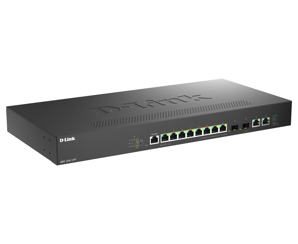 D-Link DMS 1250-12TP - Switch - L2+ - Smart - 8 x 10/100/1000/2.5G (PoE+), Ansicht 2