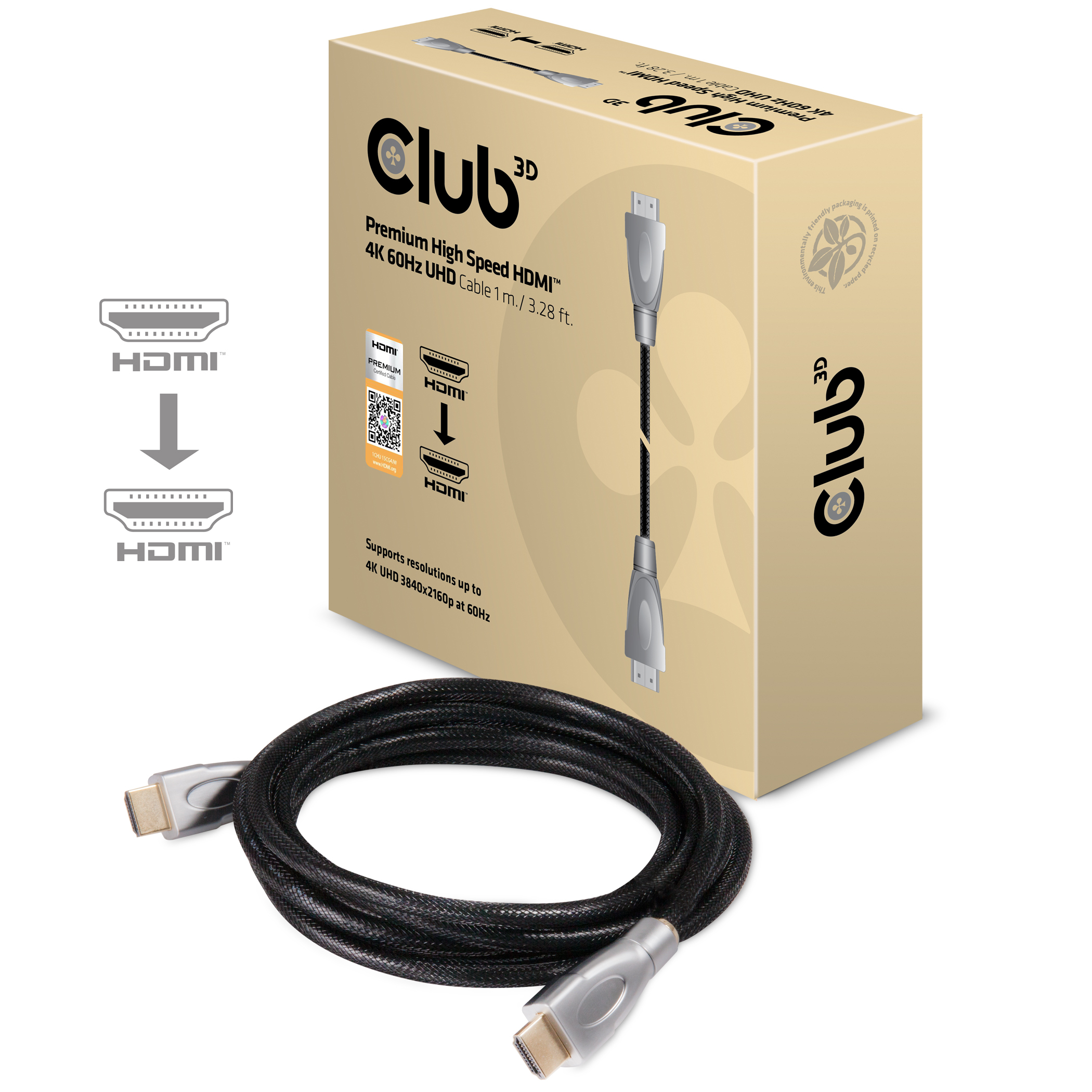 Club 3D CAC-1311 - HDMI-Kabel - HDMI (M) bis HDMI (M), Ansicht 3