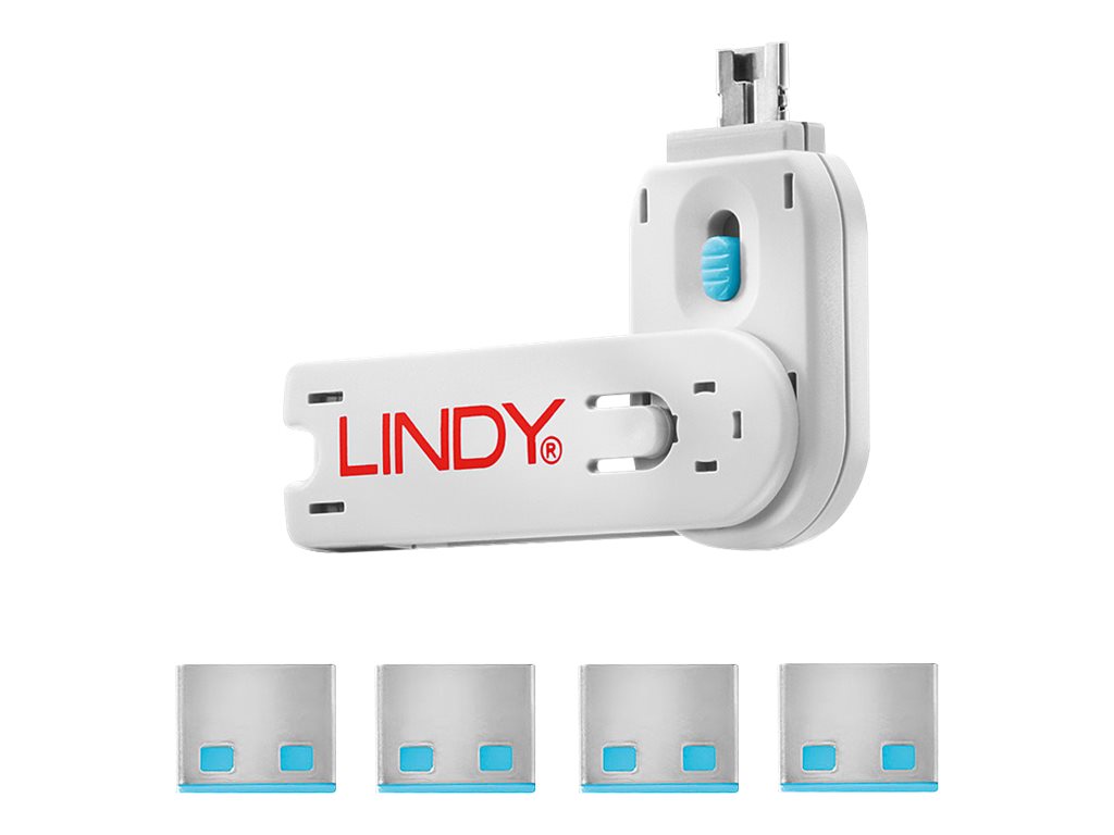 Lindy USB Port Blocker - USB-Portblocker - Blau (Packung mit 4), Ansicht 3