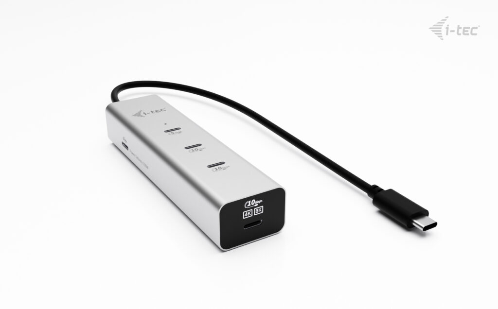 i-tec Hub - Metall, 8K Video, 85W - 1 x USB-C 3.2 Gen 1 + 1 x USB-C 3.2 Gen 1 (Spannungsversorgung), Ansicht 2