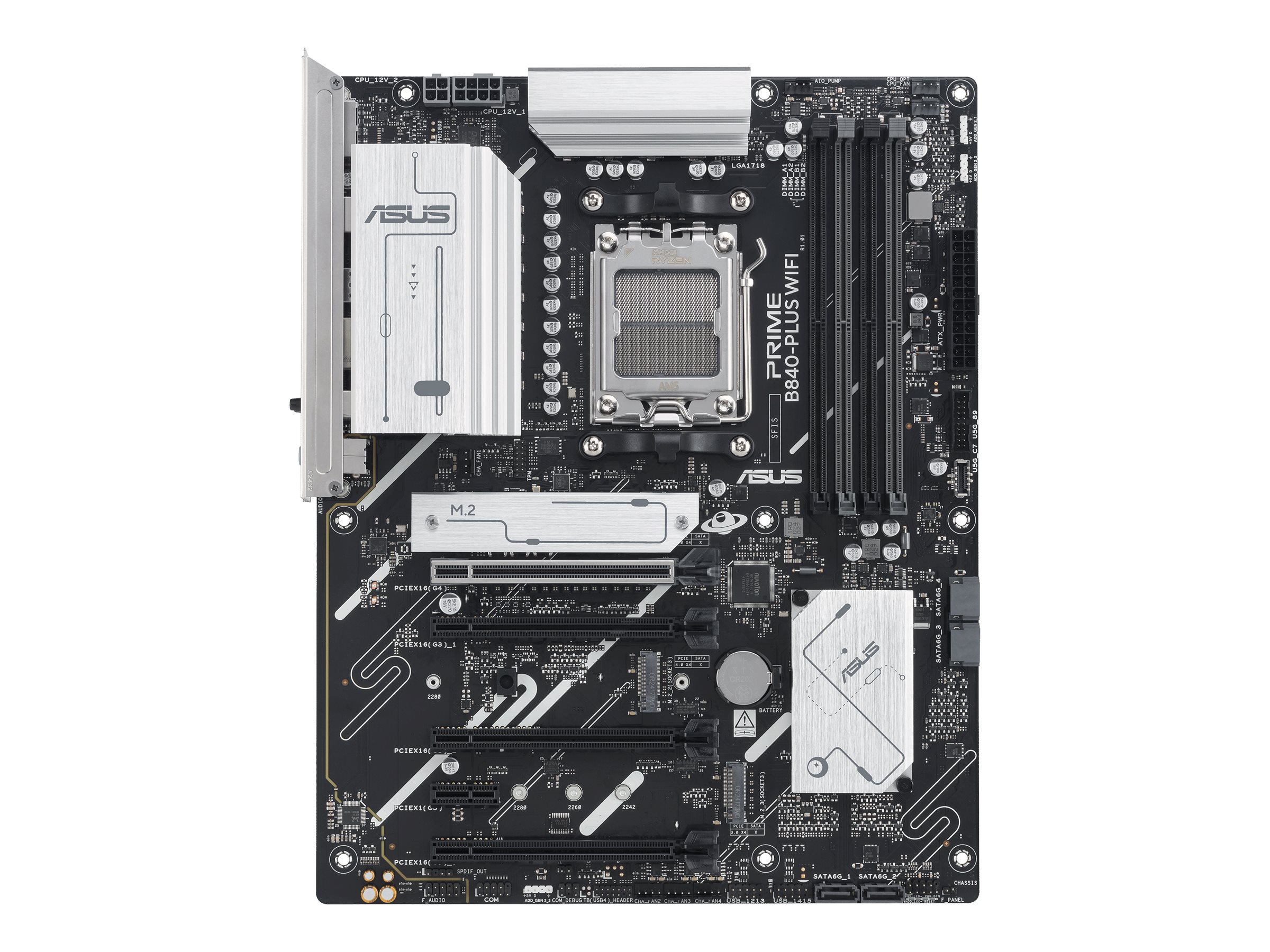 ASUS PRIME B840-PLUS WIFI - Motherboard - ATX - Socket AM5 - AMD B840 Chipsatz - USB-C 3.2 Gen 1, USB 3.2 Gen 1 - 2.5 Gigabit LAN, Bluetooth, Wi-Fi 6E - Onboard-Grafik (CPU erforderlich)