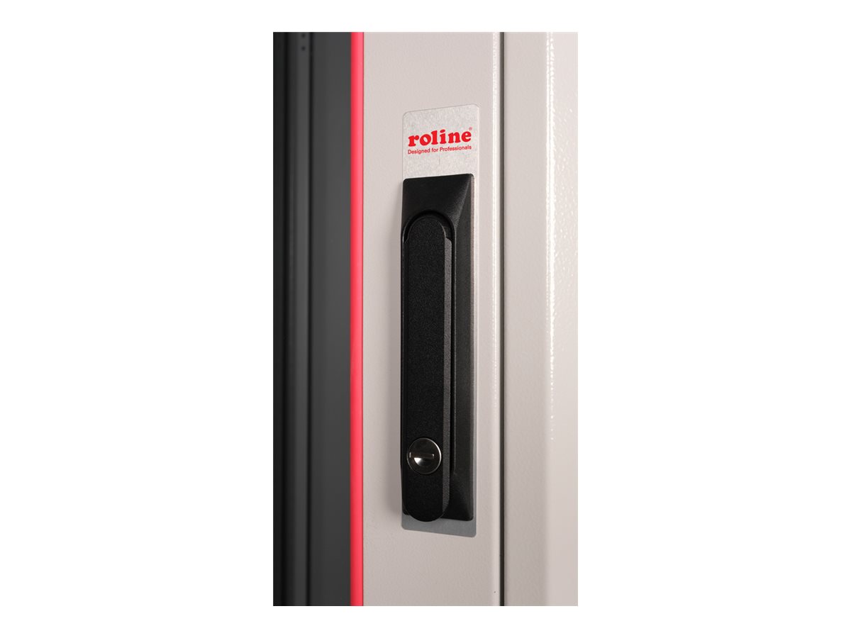 ROLINE 19 Zoll Netzwerkschrank Pro 22 HE 600x600 BxT Glastür grau, Ansicht 5