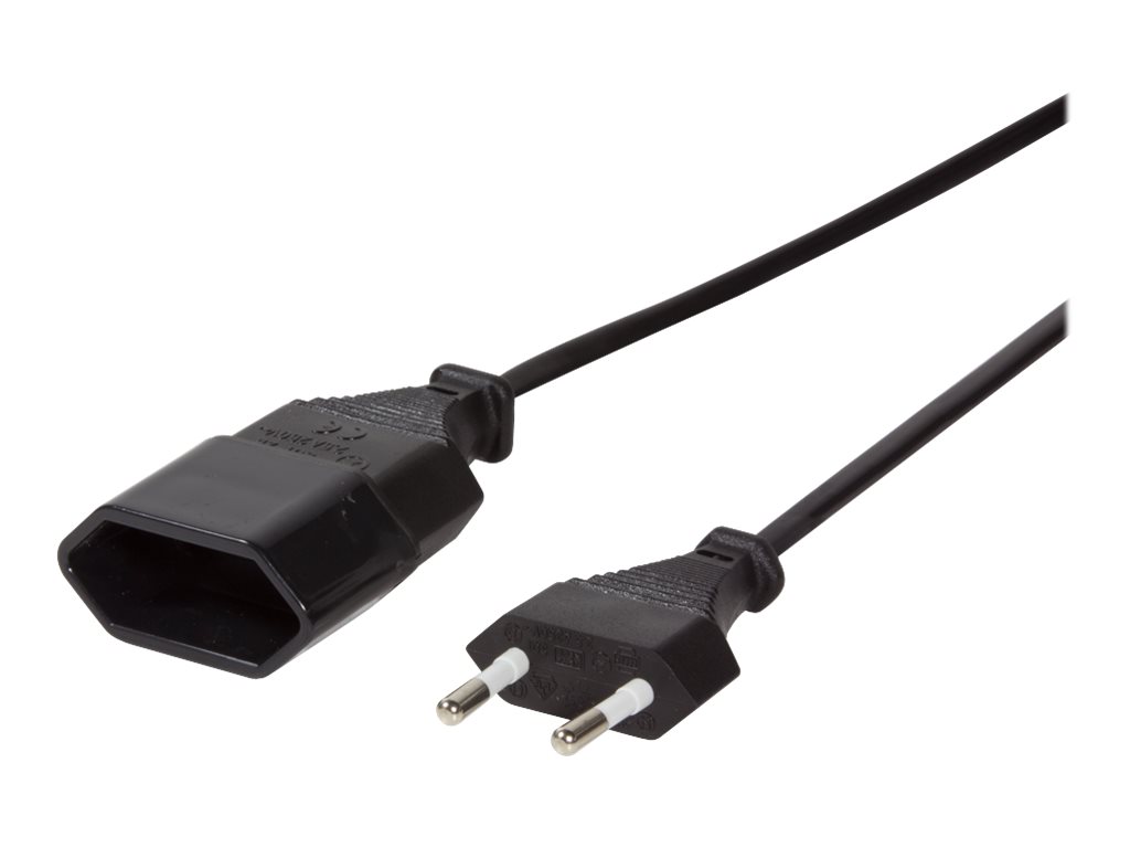 Logilink Netzkabel Euro CEE 7/16 Stecker zu Dose, 2m schwarz (CP123)