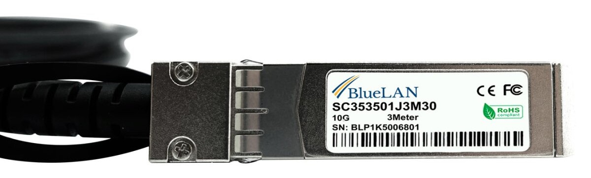 BlueOptics Aruba R9D20A kompatibles BlueLAN DAC SFP+ SC353501J3M30, Ansicht 3