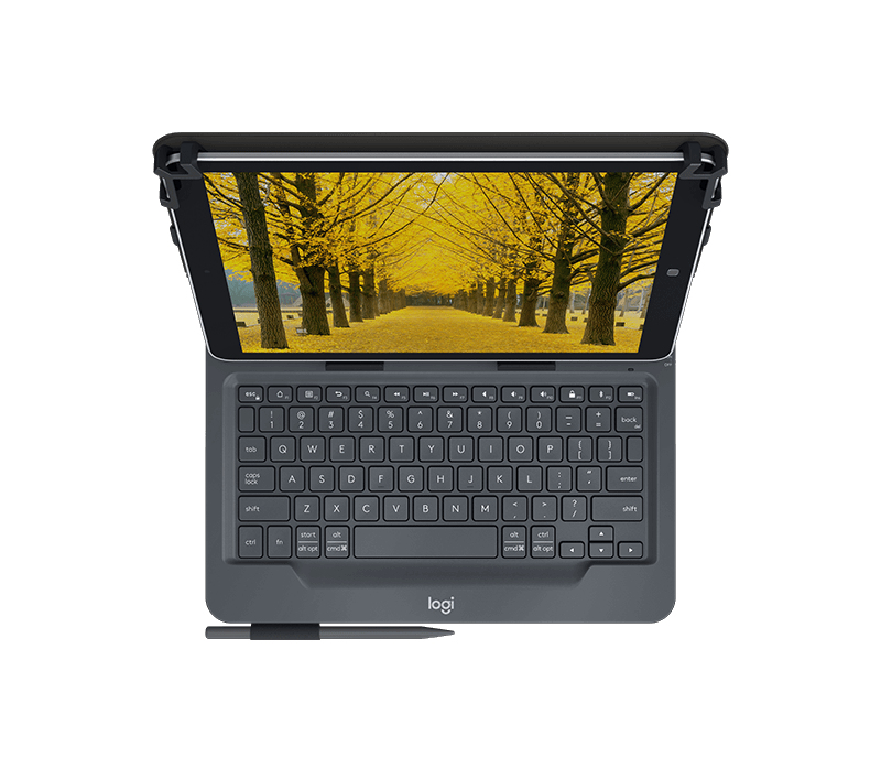 Logitech Universal Folio with integrated keyboard for 9-10&quot; tablets - QWERTZ - Deutsch - Jede Marke - iPad Air 2 iPad Air iPad 2 iPad 3 iPad 4 Samsung Galaxy Tab ® A-9.7 in Galaxy Samsung Tab S... - Schwarz - 25,4 cm (10 Zoll)