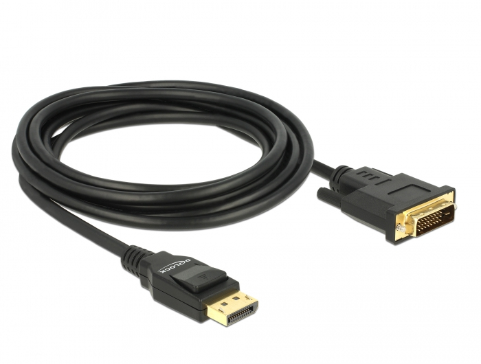 Delock 85314, 3 m, DisplayPort, DVI-D, Männlich, Männlich, Gerade