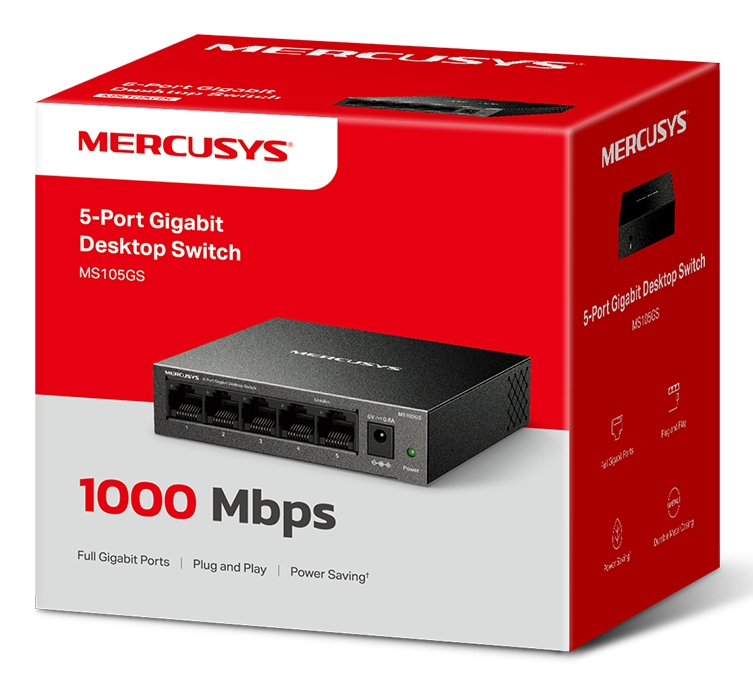 TP-LINK Switch MS105GS 5-Port Gigabit Steel Case - Switch - 1 Gbps, Ansicht 4
