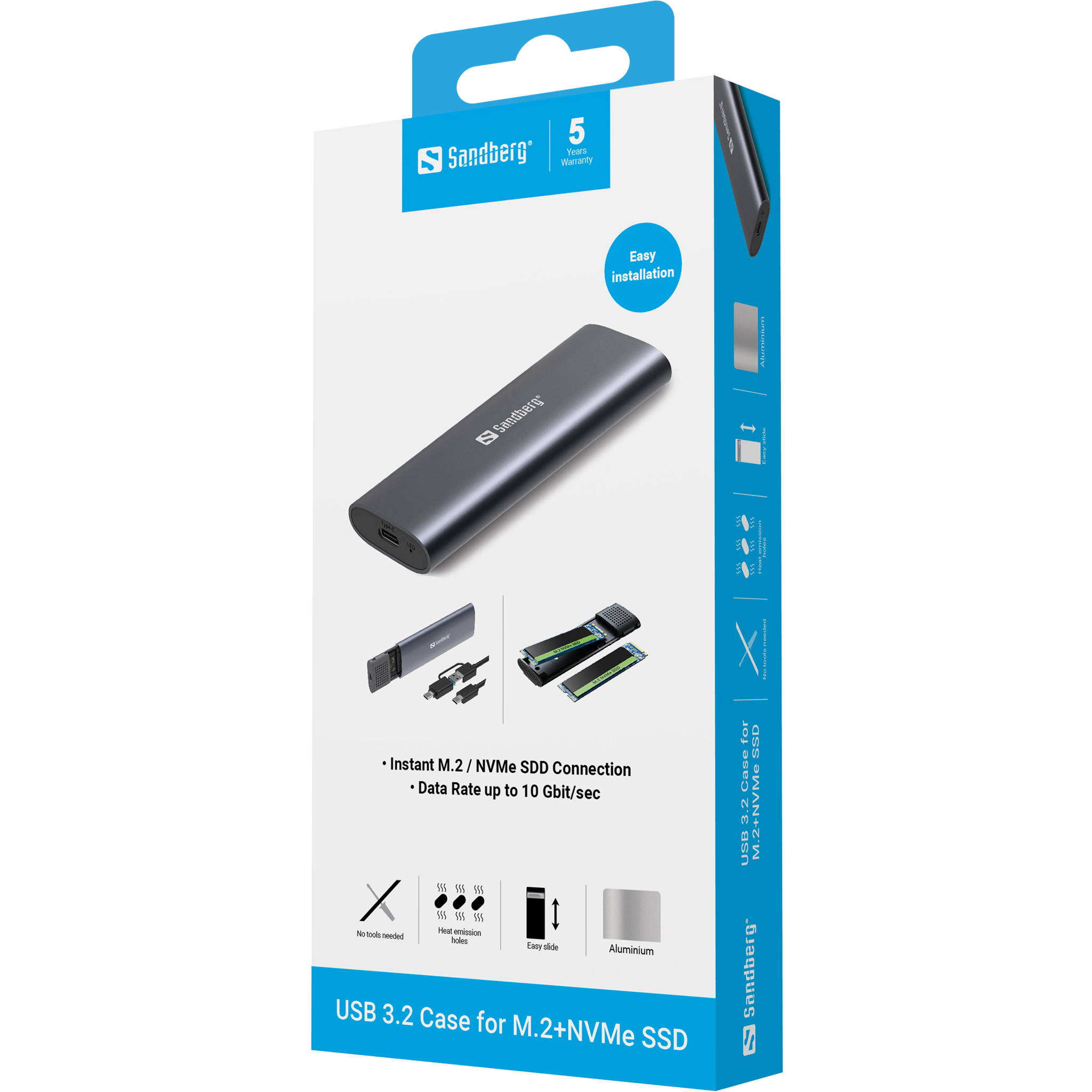 SANDBERG Speichergehäuse - M.2 NVMe Card - USB 3.2 (Gen 2), Ansicht 2