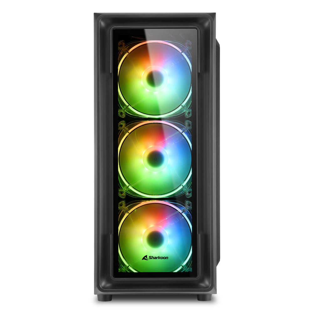 Sharkoon TK4 RGB - Midi/Minitower ATX 3,5  - Lüfter - USB 2.0, USB 3.0, Ansicht 2