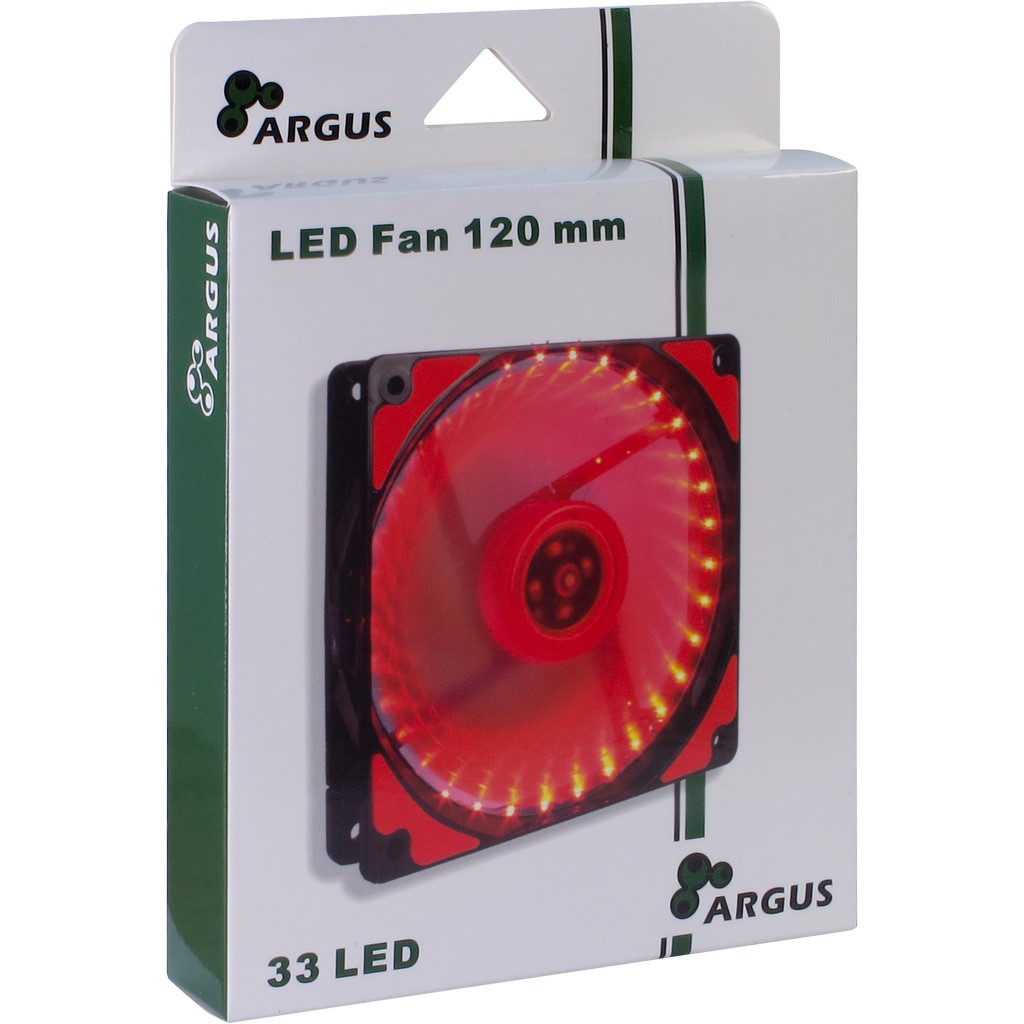 Inter-Tech Argus L-12025 - Gehäuselüfter - 120 mm - Rot, Ansicht 3