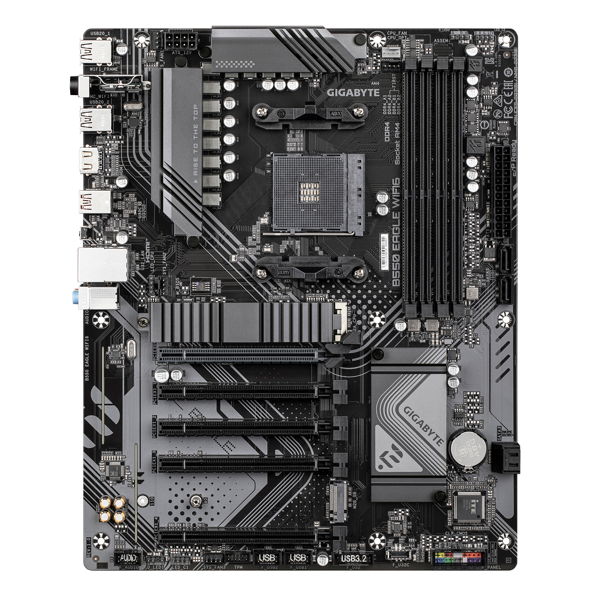 Gigabyte B550 EAGLE WIFI6 - Motherboard - ATX - Socket AM4 - AMD B550 Chipsatz - Onboard-Grafik (CPU erforderlich), Ansicht 3