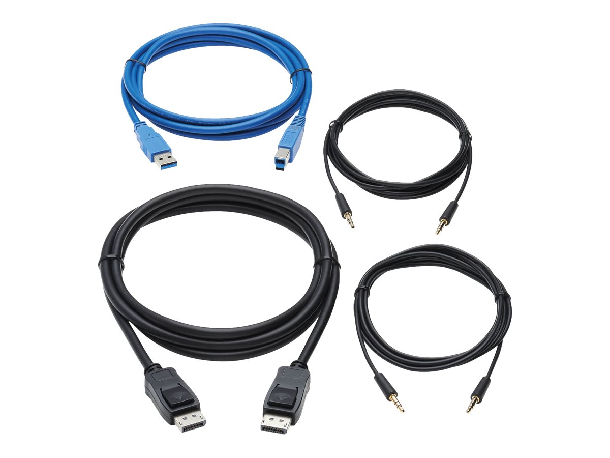 Tripp Lite DisplayPort KVM Cable Kit for Tripp Lite B005-DPUA2-K and B005-DPUA4 KVM, 4K DP, USB 3.1, 3.5 mm, 6 ft. - Video- / USB- / Audio-Kabelsatz - USB 3.1 Gen 1 / DisplayPort 1.2 - 1.8 m - 4K Unterstützung - Schwarz, Blau