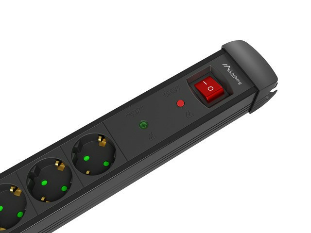 Lanberg Steckdosenleiste?bersp.-Schutz 5x m. Schalter 3m - Steckdosenleiste - 3 m, Ansicht 3