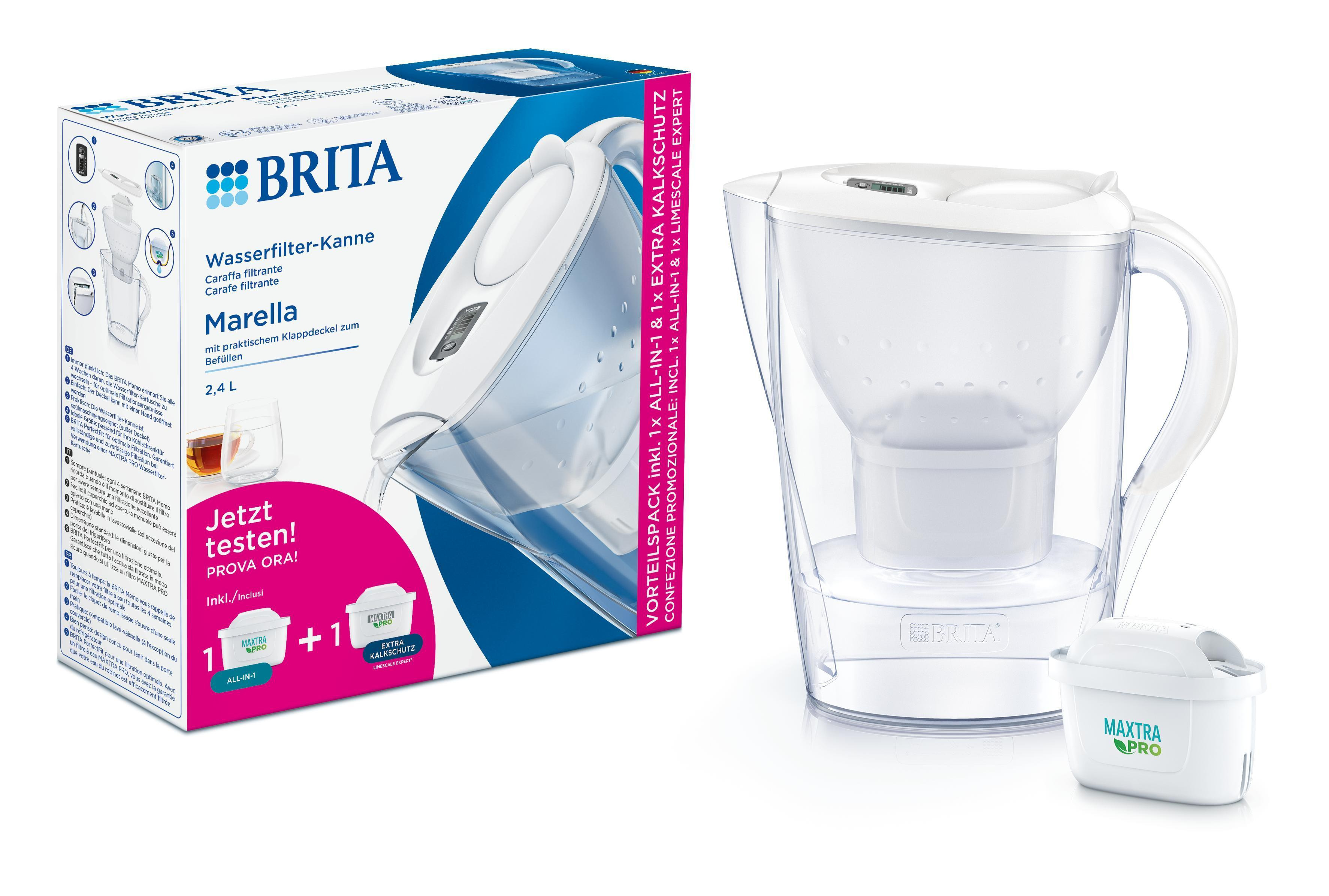 BRITA Wasserfilter-Kanne+MAXTRA+Kalkschut Marella weiss+MAX+, Ansicht 3