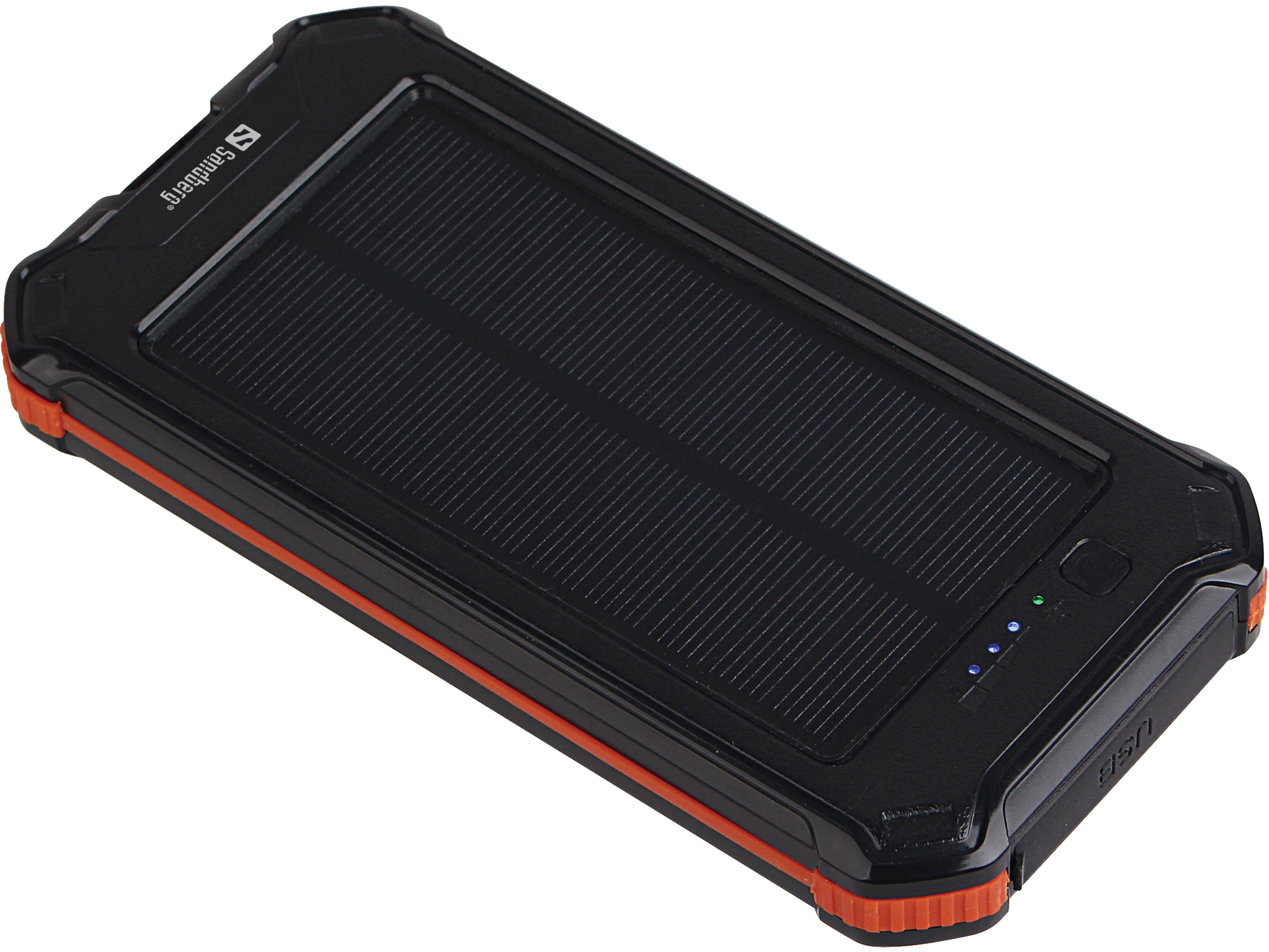 SANDBERG Active - Solar-Powerbank - 3-in-1 - 10000 mAh - 37 Wh - 2.1 A - 3 Ausgänge(USB, Micro-USB Type A, 24 pin USB-C), Ansicht 3