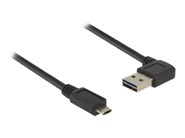 Delock Easy - USB-Kabel - USB (M) linksrechts abgewinkelt umkehrbar bis Micro-USB Typ B (M)