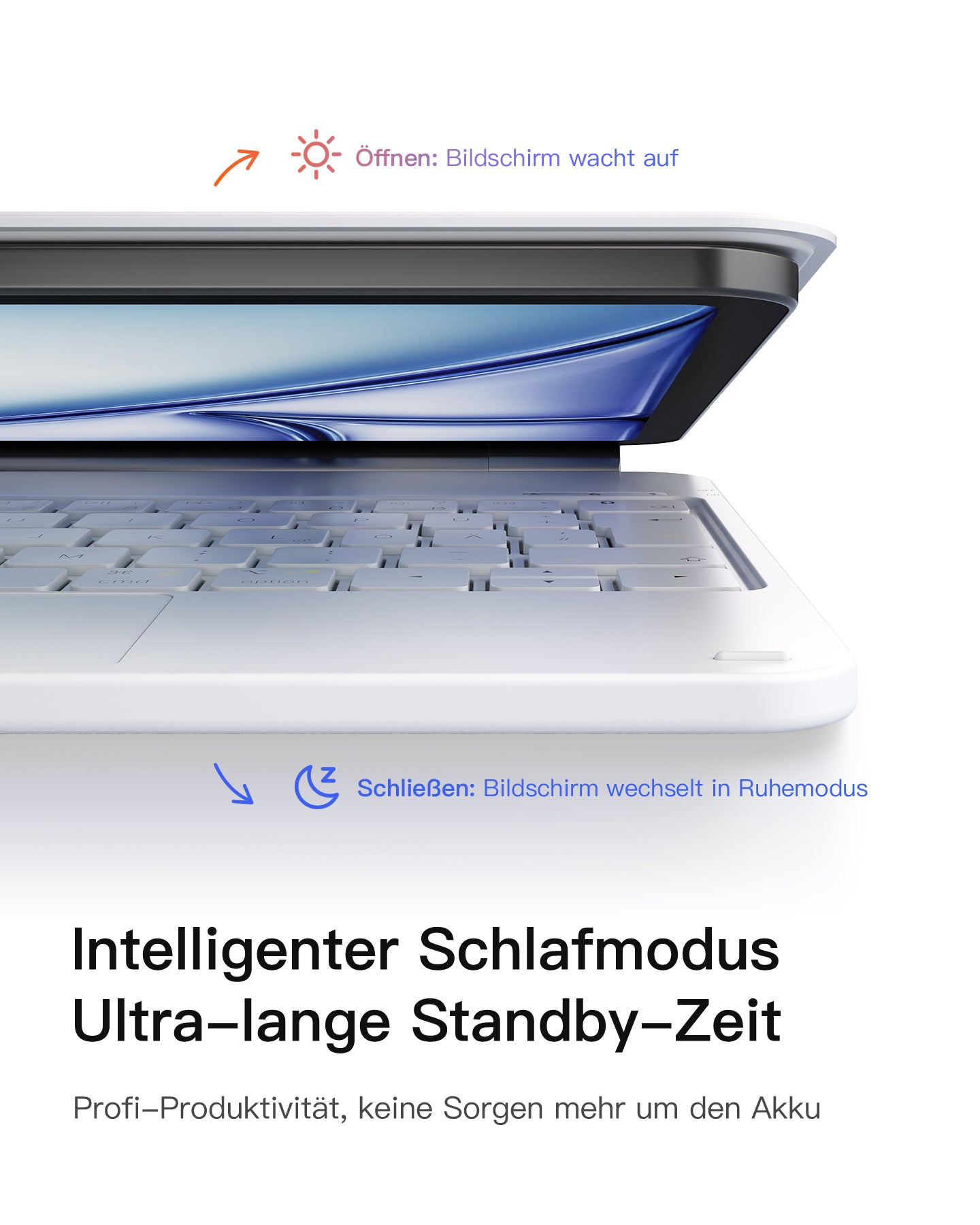 Inateck Keyboard iPad 11 Air 4/7Gen. Com. white - Tastatur - TL: Deutsch, QWERTZ, Ansicht 4